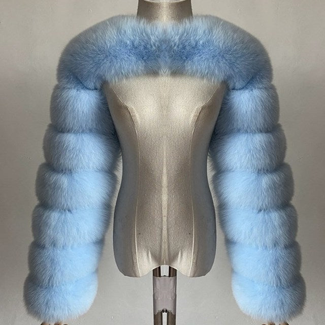Women Artifical Fox Fur Women Cape Coats