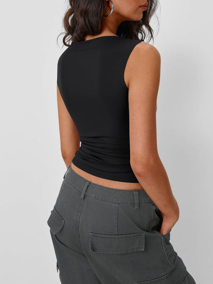 Sleeveless Crop Top – Sexy Fitted Tank for Women