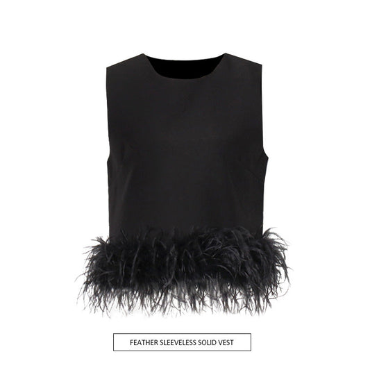 Designed Feather Women Tank Tops