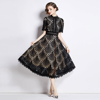 Elegant Vintage Lace Maxi Dress