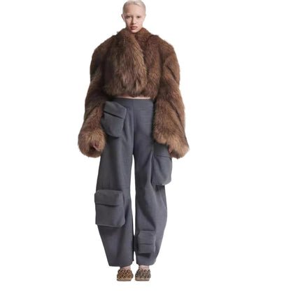 Retro Faux Mink Fur Short Coat Women’s – Reversible Plush Jacket