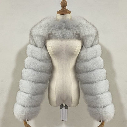 Women Artifical Fox Fur Women Cape Coats