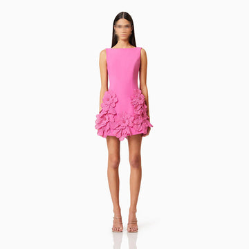 Designed Sweet 3D Floral Sleeveless Mini Dress