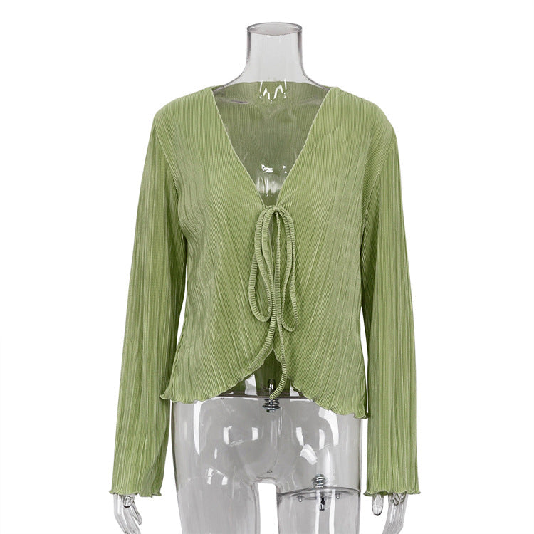 Summer Sexy Crop Top with Flared Sleeves Blouses