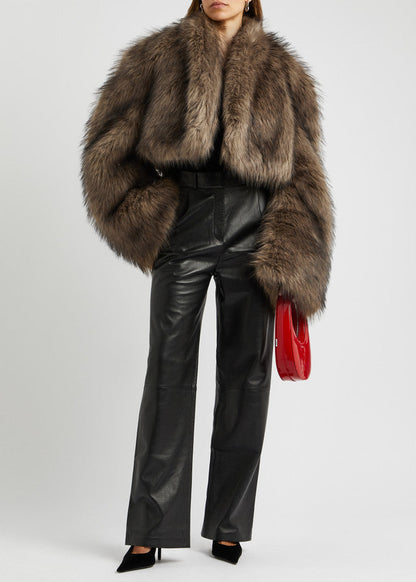 Retro Faux Mink Fur Short Coat Women’s – Reversible Plush Jacket