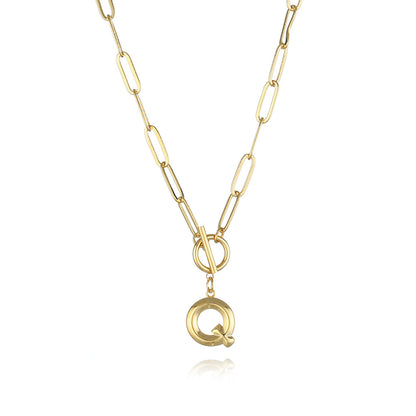 Bridesmaid Gifts Alphabet Necklace Golden Hip-hop Necklace  26 Letter Pendant Necklaces