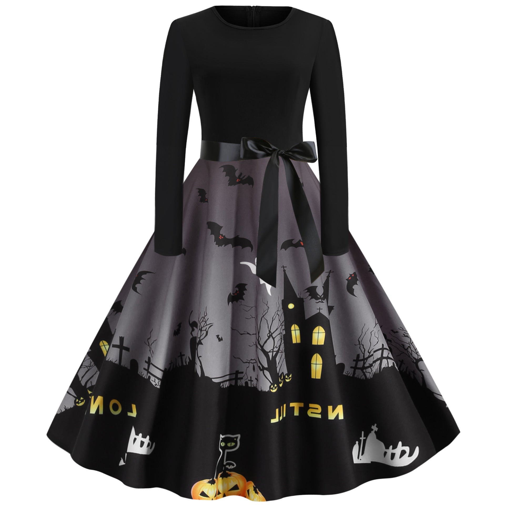 Halloween Vintage Women Long Sleeves Winter Dresses-Vintage Dresses-Free Shipping at meselling99
