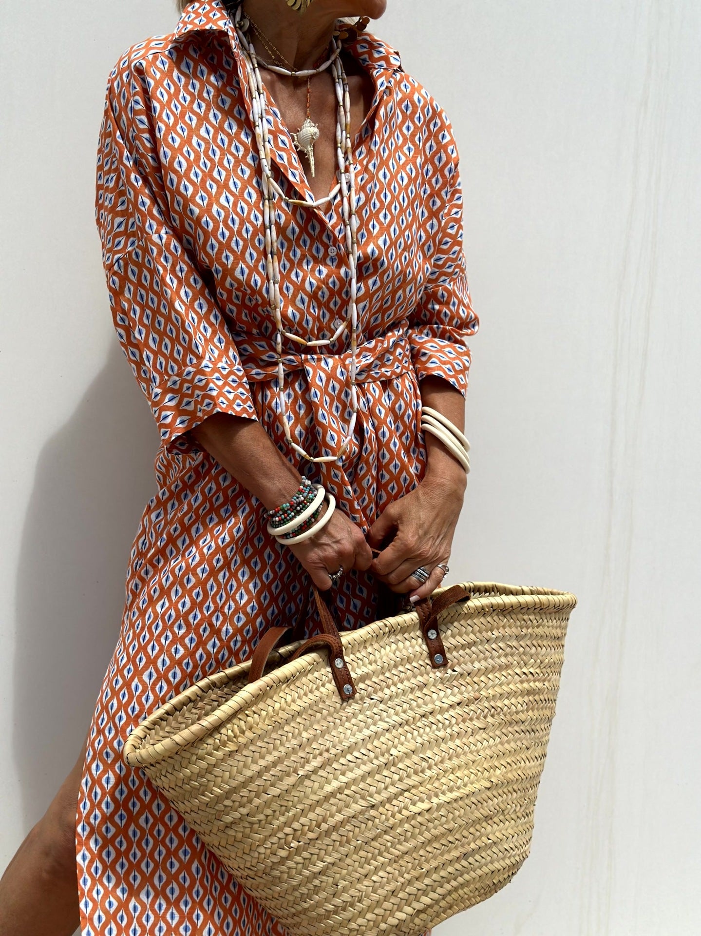 Women's half Sleeve Striped Button-Down Shirt Dress with Lapel Collar