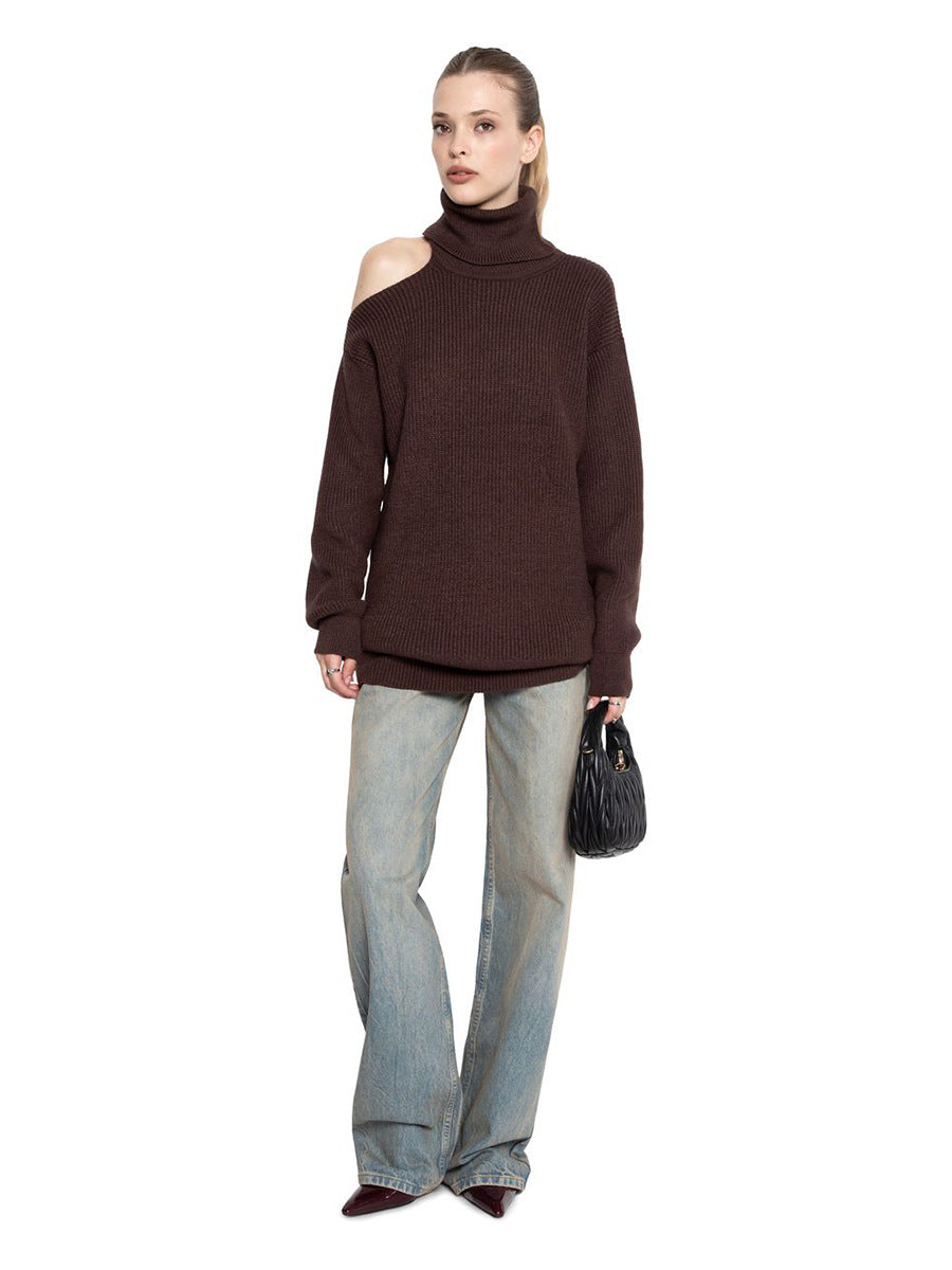 Off-the-Shoulder Cowl Neck Sweater
