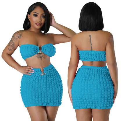 Sexy Strapless Tops and Sheath Skirts Suits