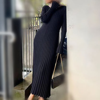 Women's Slim-Fit V-Neck Ribbed Knit Dresses