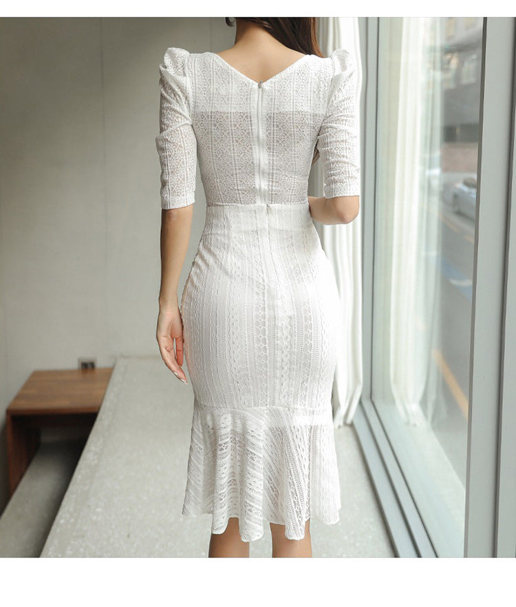 Sexy Square Neckline Tops and High Waist Mermaid Skirts Sets-Dresses-Free Shipping at meselling99