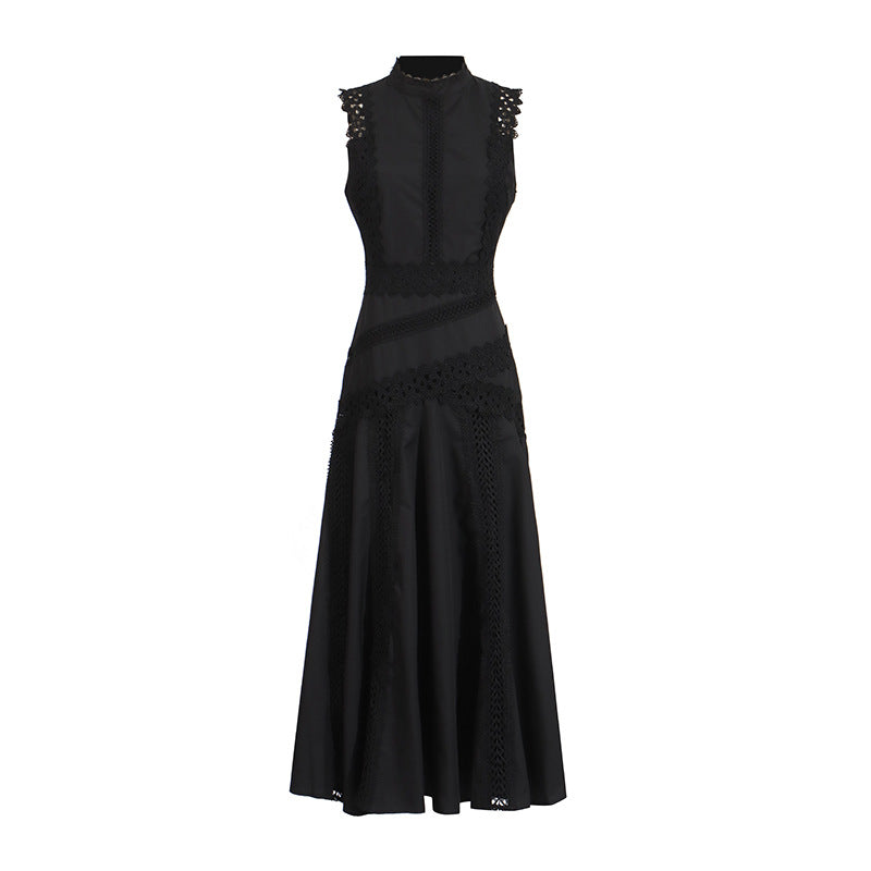 Designed Women's Vintage-Inspired Sleeveless Lace Trimmed Summer Dress