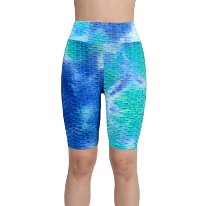 Watercolor Jacquard Tie-Dye Bubble Shorts – Yoga & Fitness 5-Inch Shorts