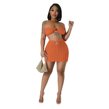 Sexy Strapless Tops and Sheath Skirts Suits