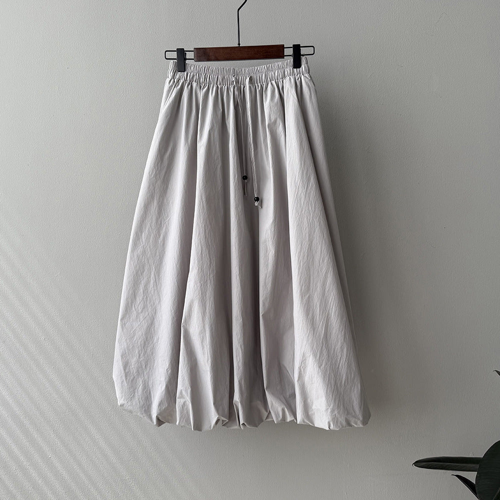 Women's Summer A-Line Skirt-Gray-M-Free Shipping Leatheretro