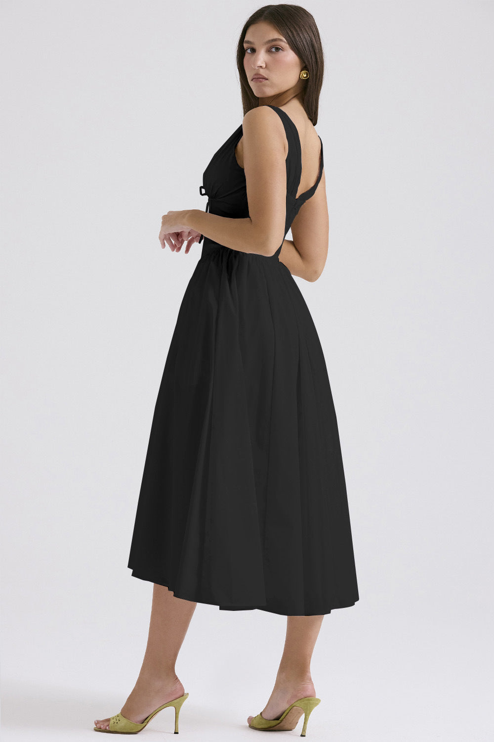 Elegant V-Neck Print Maxi Dress