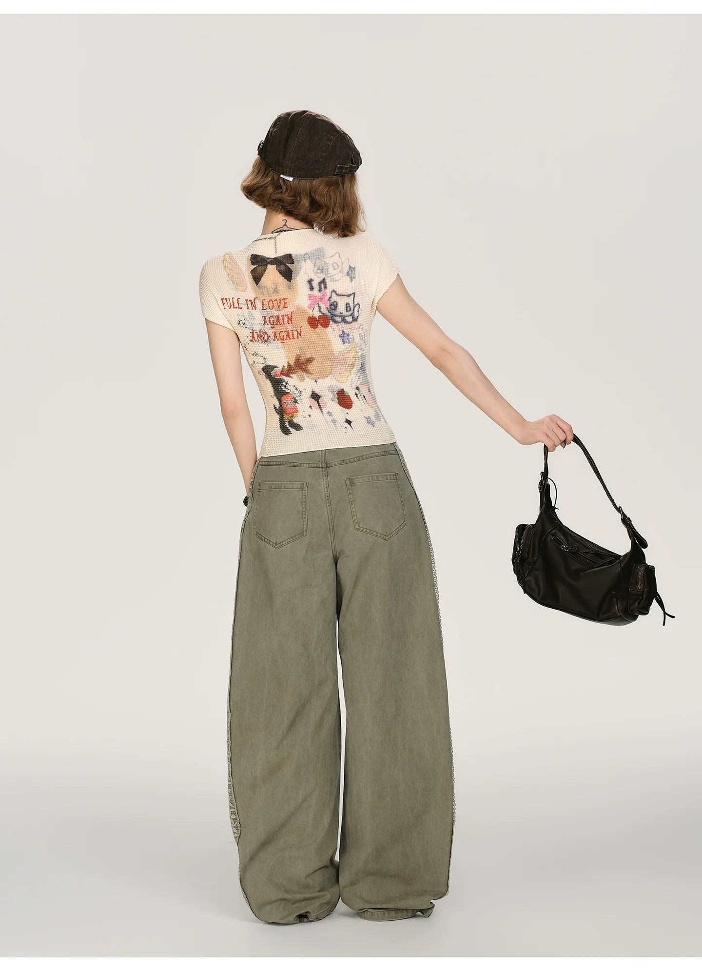 Girlyhalo Vintage Y2K Print Cropped T-Shirt