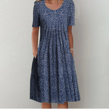 Plus Size Women's Floral Print Short Sleeve Dress