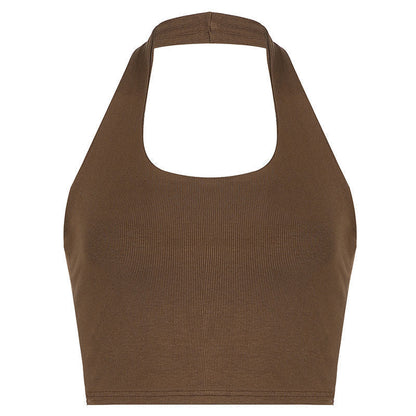 Sexy Halter Knitted Backless Tank Tops