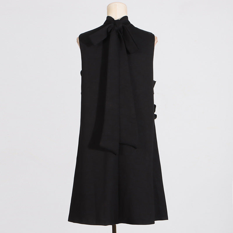 Retro Summer Stand Collar, Sleeveless Dresses with 3D Floral Details