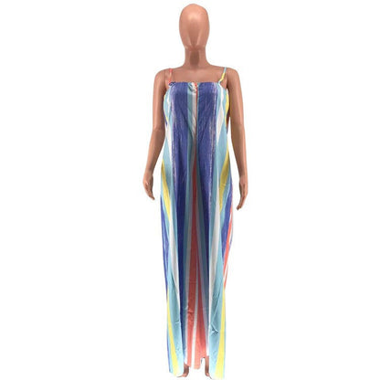 Summer Bohemian Backless Women Jumpsuits