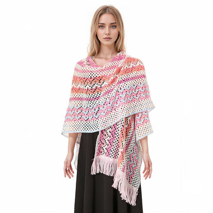 Boho Chic Women's Cape Poncho – Versatile Ethnic Print Shawl Wrap