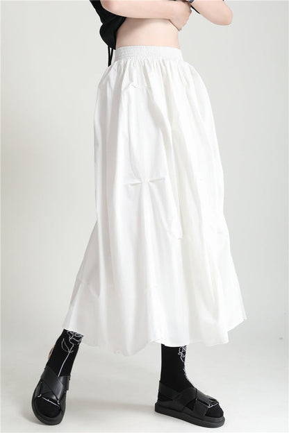 Women's High Waist A-Line Midi Skirt
