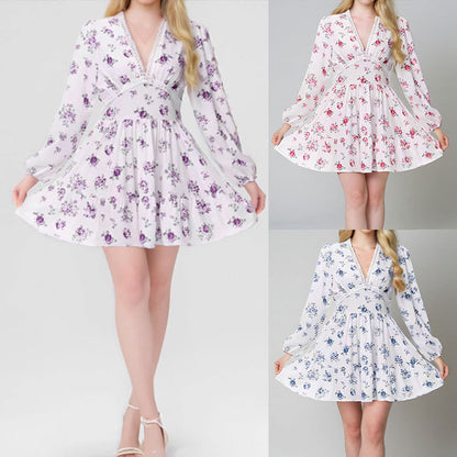 Elegant Sweet Summer Short Long Sleeves Short Dresses