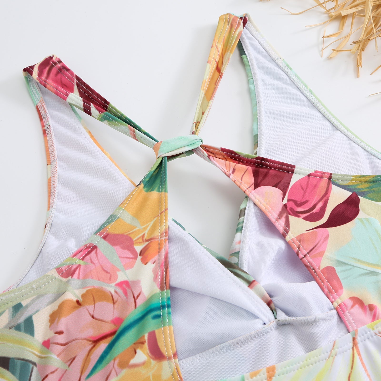 Fashionable Printed Romper with Sun Protection Sheer Cover-Up and Beach Vacation Outfit