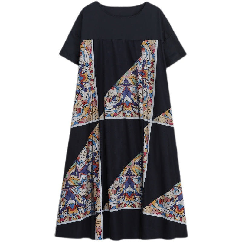 Vintage Geometry Designed Women Long Cozy Dresses-Dresses-Black-One Size-Free Shipping at meselling99