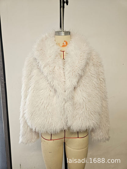 Stylish Short Eco-Friendly Faux Fur Jacket