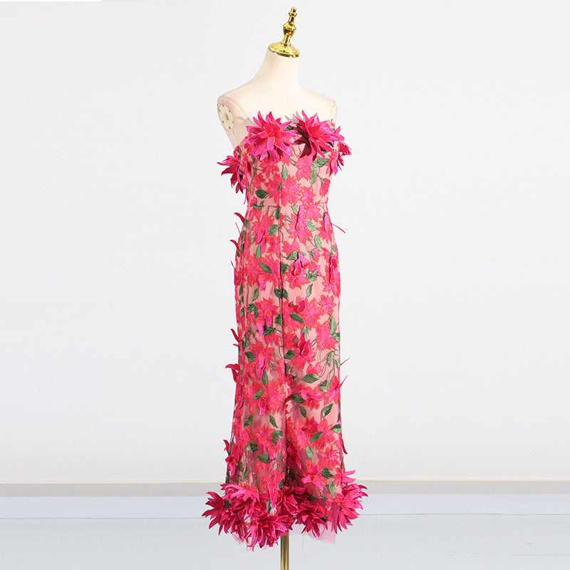 Vintage Floral Embroidered Corset Dress