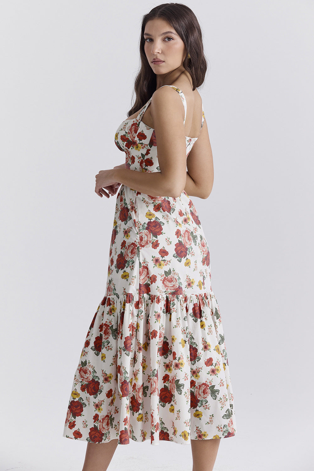 Floral Tiered A-Line Dress for Women