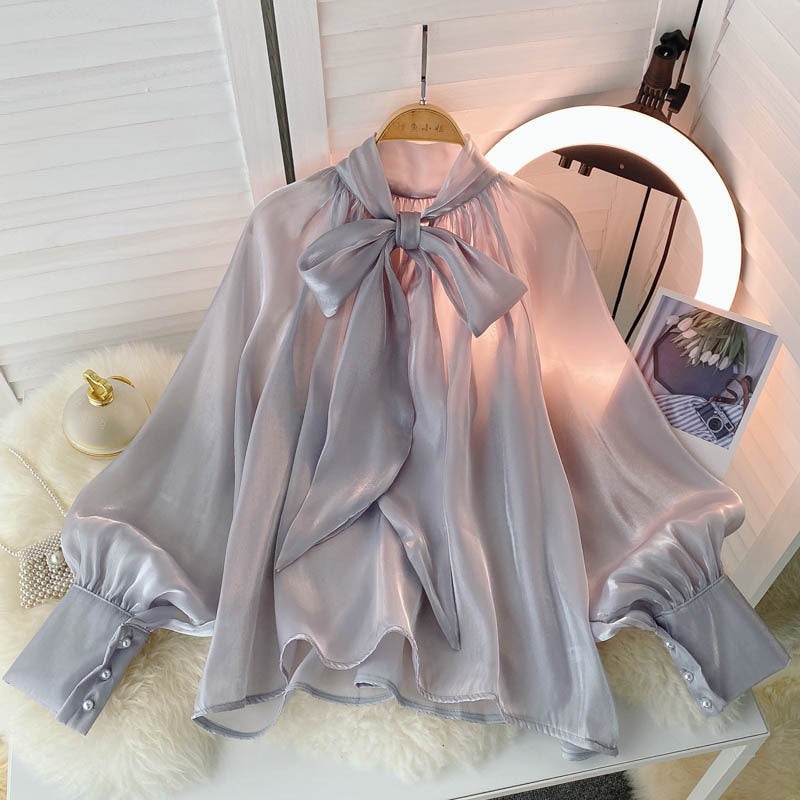 Designer Blouse with Puff Sleeves Women's Shirt, Elegant & Feminine, Soft & Chic