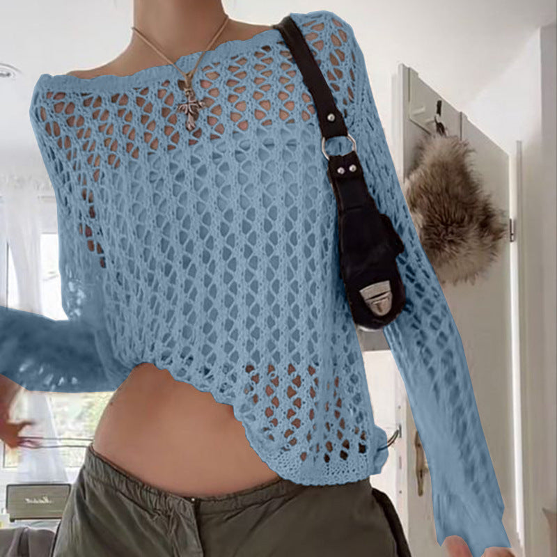 Women's Oversized Mesh Knit Sweater