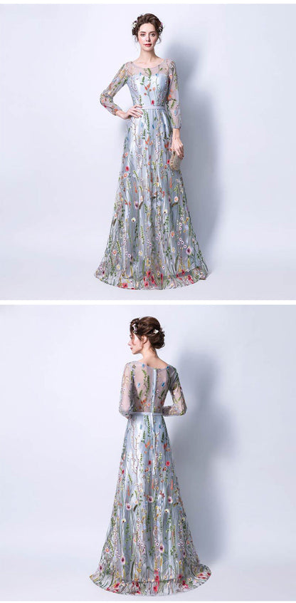 Vintage Elegant Long Sleeves Evening Dresses