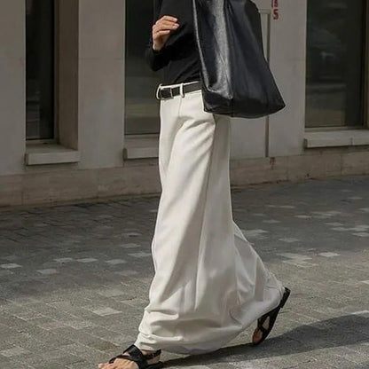 Cream White High-Waisted Maxi Skirt