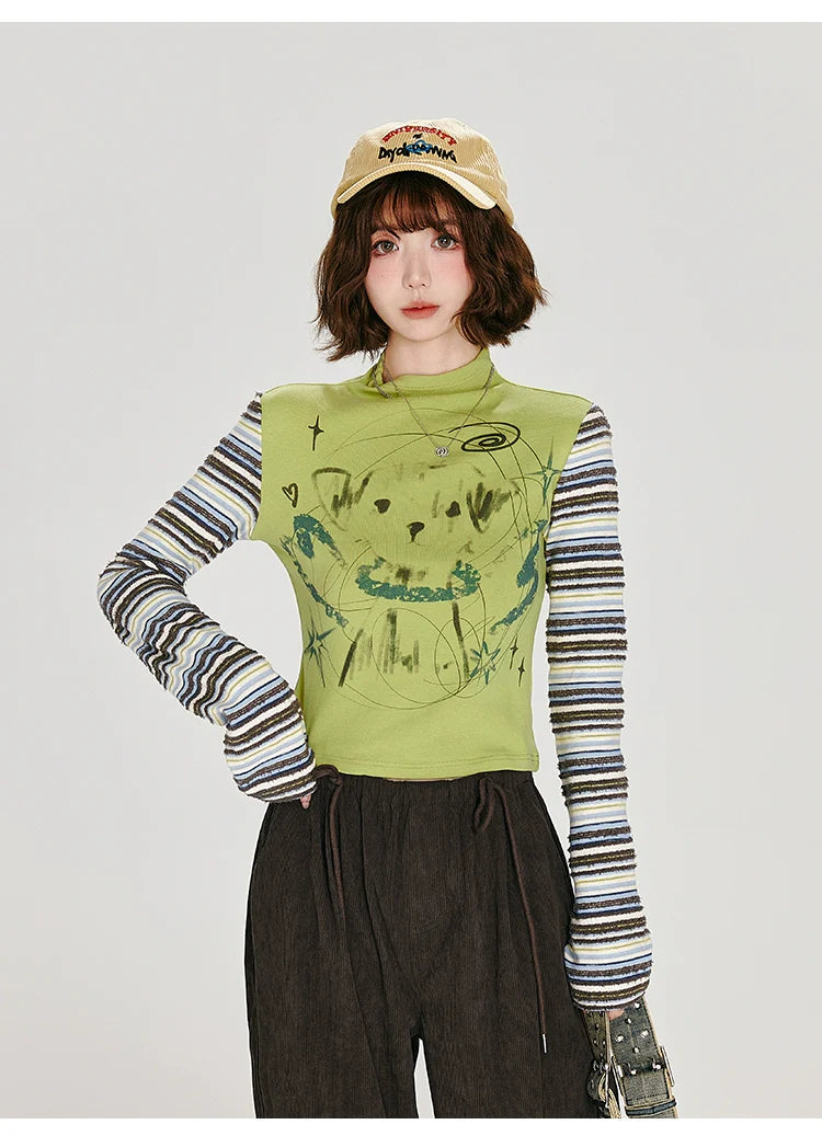 Girlyhalo Vintage Long Sleeve T-Shirt for Women