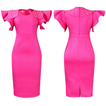 Summer Ruffled Sleeves Women Sheath Dresses-Dresses-Free Shipping at meselling99