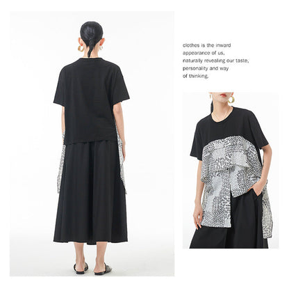 Vintage French Style Summer Chiffon Irregular Women Tops
