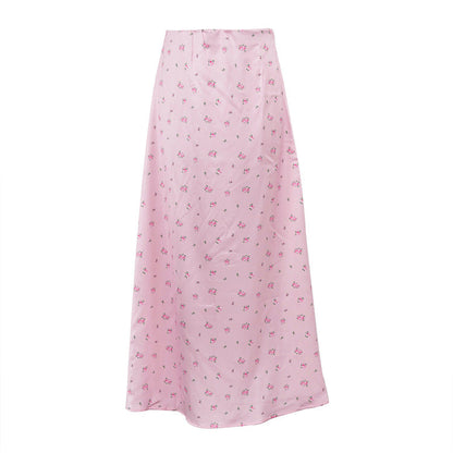 Women's Satin Print Pencil Skirt