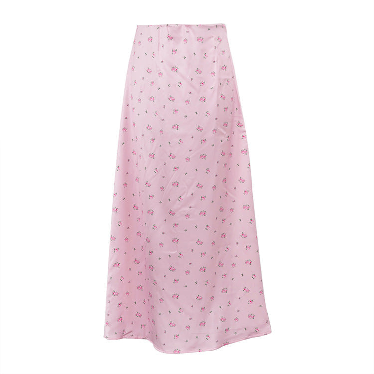 Women's Satin Print Pencil Skirt