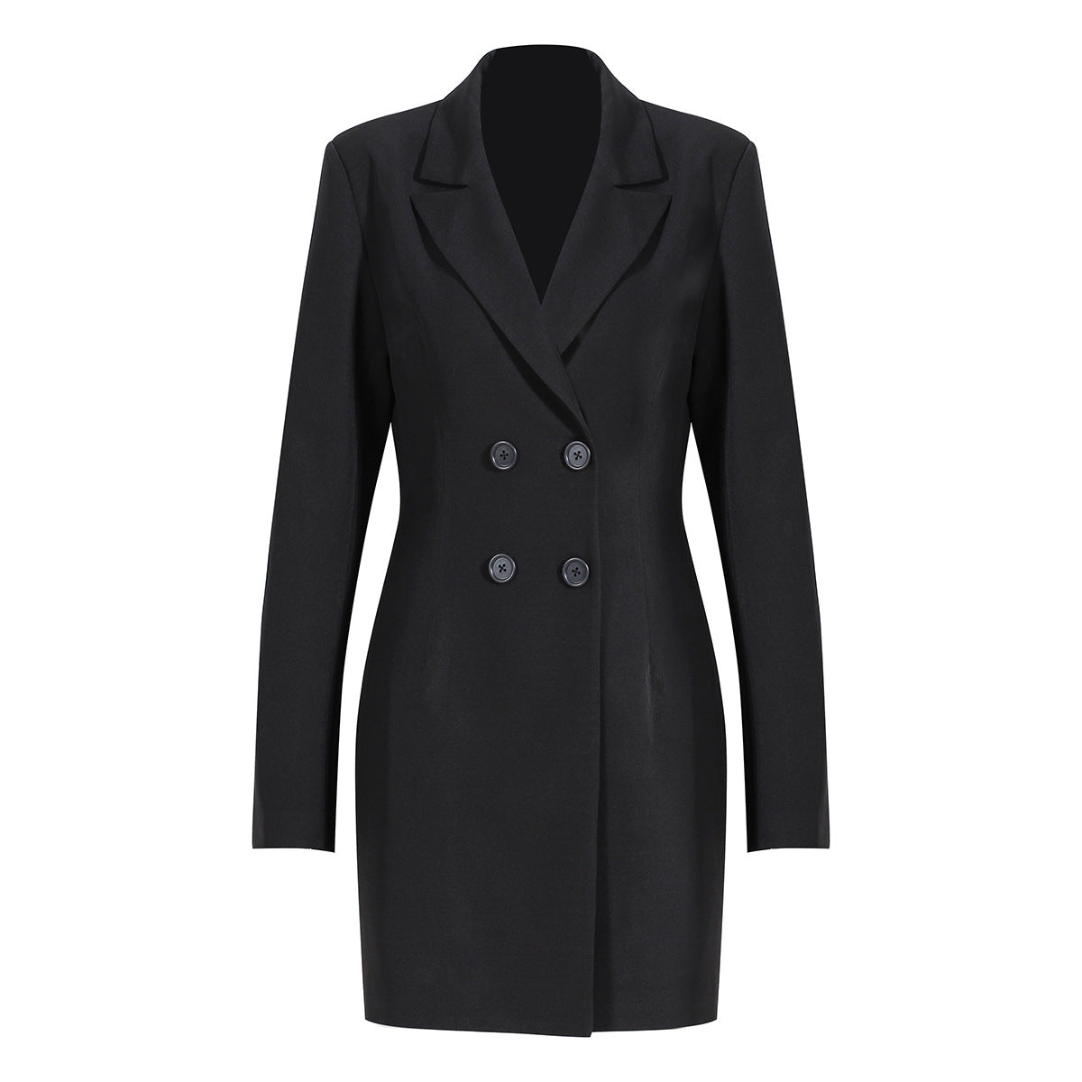 Women's Long Blazer & Chiffon Pleated Skirt Two-Piece Set