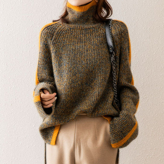 Women's High Neck Chunky Knit Sweater