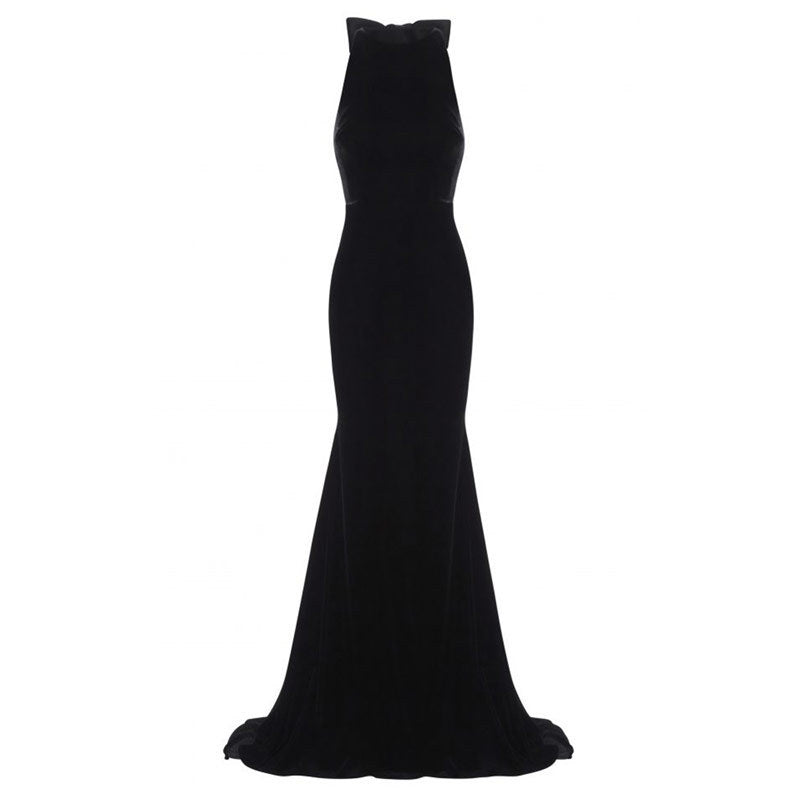 Simple Sexy Round Neck Long Mermaid Evening Dresses