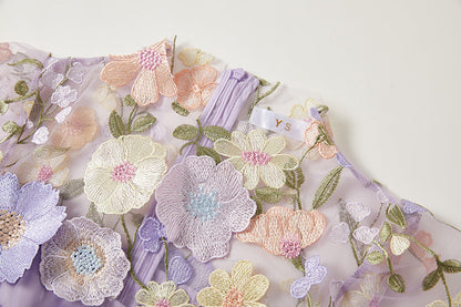 Designed 3d Flowers Embroidery Mermaid Sheath Dresses