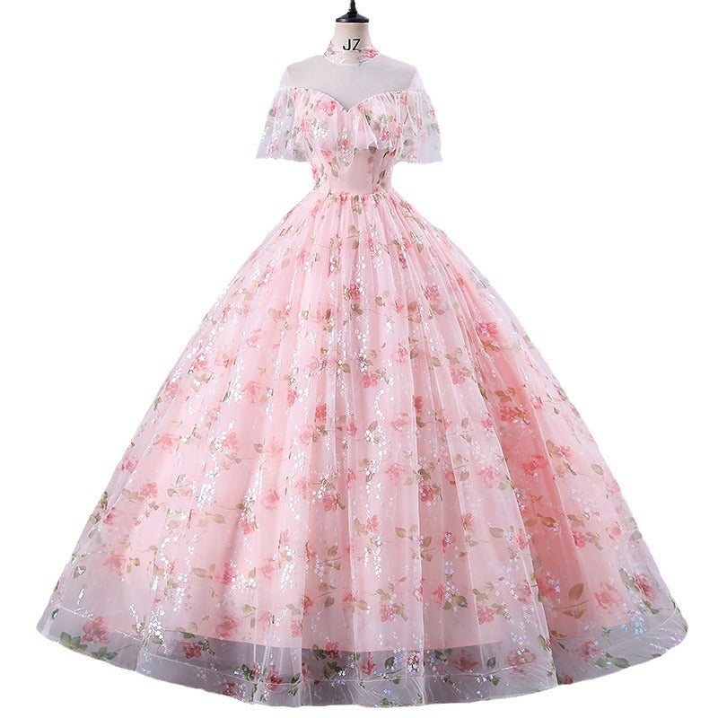 Women's Ball Gown Prom Dress with Puffy Tulle Skirt
