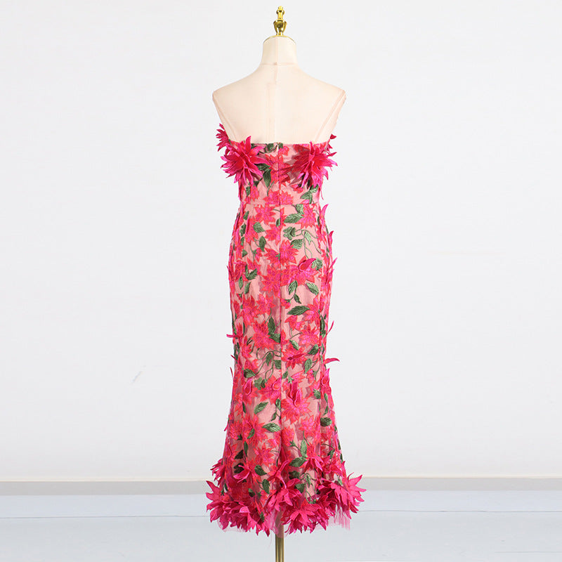 Vintage Floral Embroidered Corset Dress