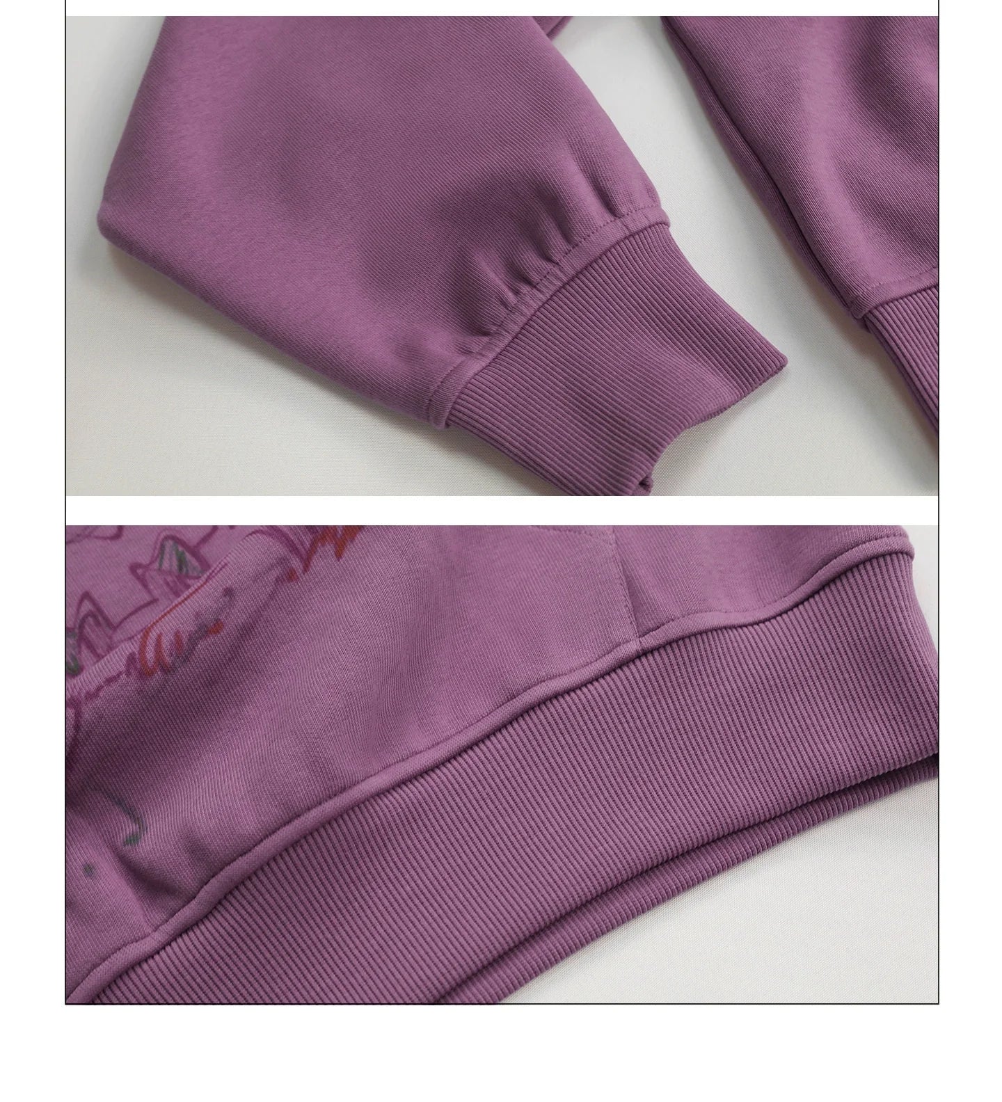 Girlyhalo Retro Print Distressed Hooded Long-Sleeve Sweatshirt